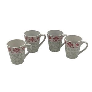Astoria Fair Isle Stoneware Mugs By Noble Excellence Christmas Set Of 4